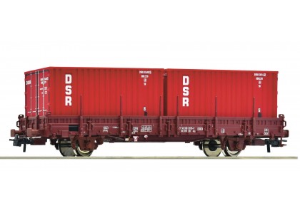 Vagoane platforma incarcat cu containere DR - H0 ROCO 6600138
